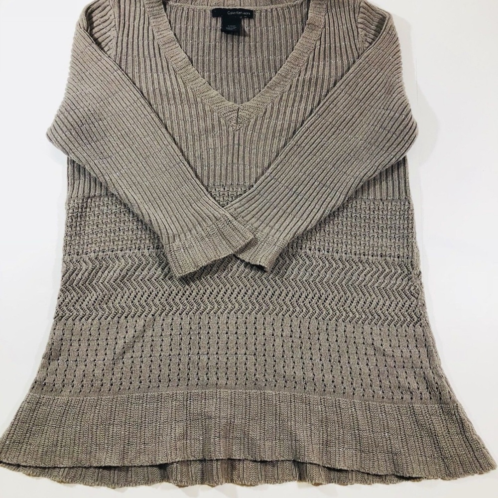 Calvin Klein Jeans Shimmer Gray Sweater Women's XL
